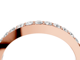 Rose gold Round Diamond Channel Set Curved Wedding Band_86