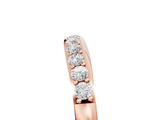 Rose gold Round Diamond Channel Set Curved Wedding Band_87
