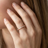 Rose gold Round Diamond Channel-Set Eternity Band with Filigree Detailing_23