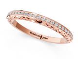 Rose gold Round Diamond Channel Set Eternity Band with Filigree Detailing_5