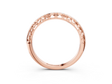 Rose gold Round Diamond Channel Set Eternity Band with Filigree Detailing_7