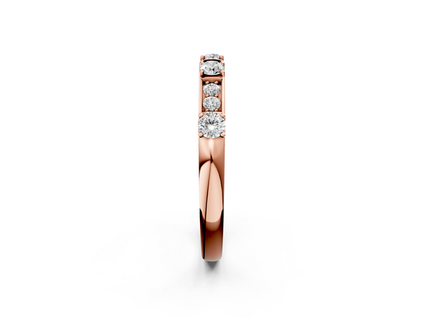 Rose gold Round Diamond Channel Set Eternity Band with Prong Setting
