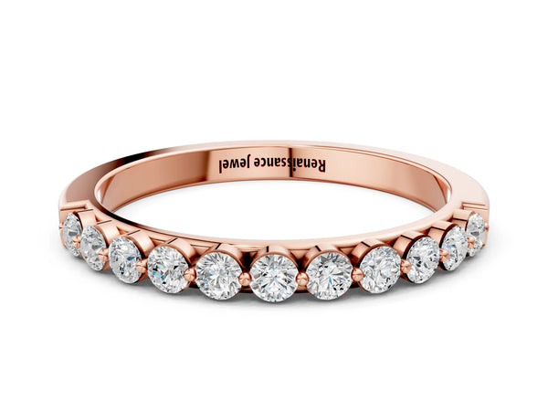 Rose gold Round Diamond Channel Set Eternity Band