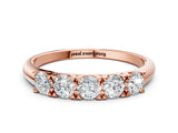 Rose gold Round Diamond Channel Set Half Eternity Band with Shared Prong Setting_4