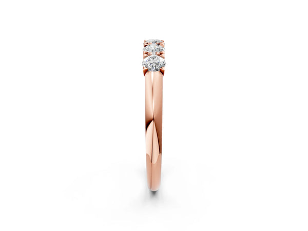 Rose gold Round Diamond Channel Set Half Eternity Band with Shared Prong Setting