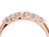 Rose gold Round Diamond Channel Set Half Eternity Band with Shared Prong Setting_8