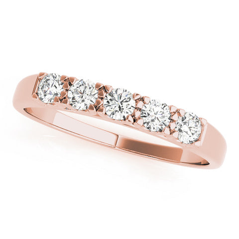 Rose gold Round Diamond Channel Set Half Eternity Band with Shared Prong Setting