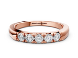Rose gold Round Diamond Channel Set Half Eternity Band_4