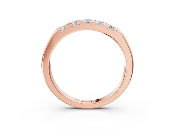 Rose gold Round Diamond Channel Set Half Eternity Band