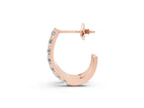 Rose gold Round Diamond Channel-Set Hoop Earrings with Bar Prong Setting_24