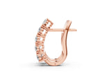 Rose gold Round Diamond Channel Set Hoop Earrings with Four-Prong Setting_10