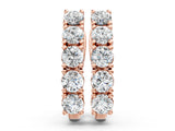 Rose gold Round Diamond Channel Set Hoop Earrings with Four-Prong Setting_9