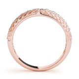 Rose gold Round Diamond Channel Set Milgrain Eternity Band 1