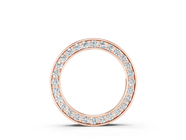 Rose gold Round Diamond Channel Set Pendant