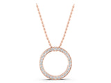 Rose gold Round Diamond Channel Set Pendant_7