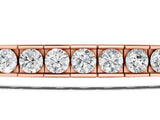 Rose gold Round Diamond Channel-Set Tennis Bracelet with Box Clasp_3