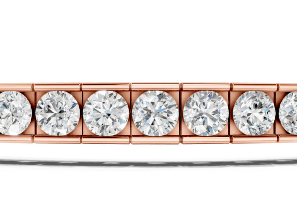 Rose gold Round Diamond Channel-Set Tennis Bracelet with Box Clasp