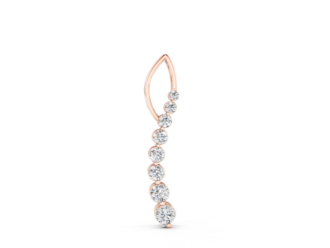 Rose gold Round Diamond Channel Set Vertical Bar Pendant_4