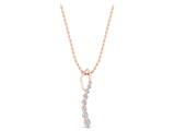 Rose gold Round Diamond Channel Set Vertical Bar Pendant_5