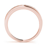Rose gold Round Diamond Channel Set White Gold Band 1