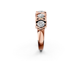 Rose gold Round Diamond Channel Set X-Prong Band_6