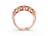 Rose gold Round Diamond Channel Set X-Prong Band_7
