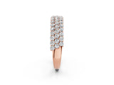 Rose gold Round Diamond Checkerboard Pavé Promise Ring with Round Diamond Accents_2