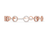 Rose gold Round Diamond Circle Link Tennis Bracelet with Pavé Setting_2