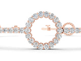 Rose gold Round Diamond Circle Link Tennis Bracelet with Pavé Setting_3