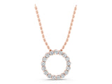 Rose gold Round Diamond Circle Pendant with Prong Setting_27
