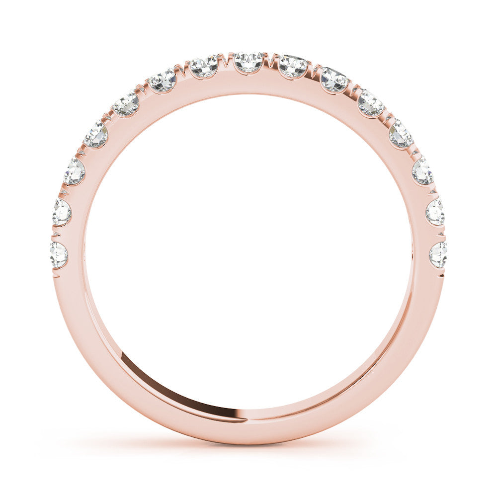 Rose gold Round Diamond Classic Half Eternity Band with Shared Prong Setting 1