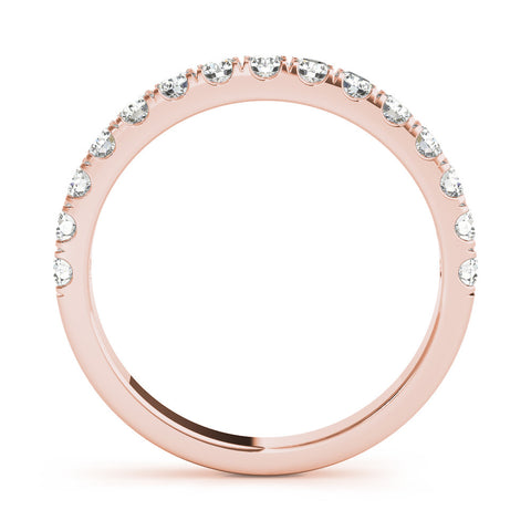 Rose gold Round Diamond Classic Half Eternity Band with Shared Prong Setting 1
