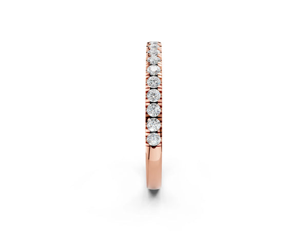 Rose gold Round Diamond Classic Half Eternity Band with Shared Prong Setting