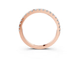Rose gold Round Diamond Classic Half Eternity Band with Shared Prong Setting_7