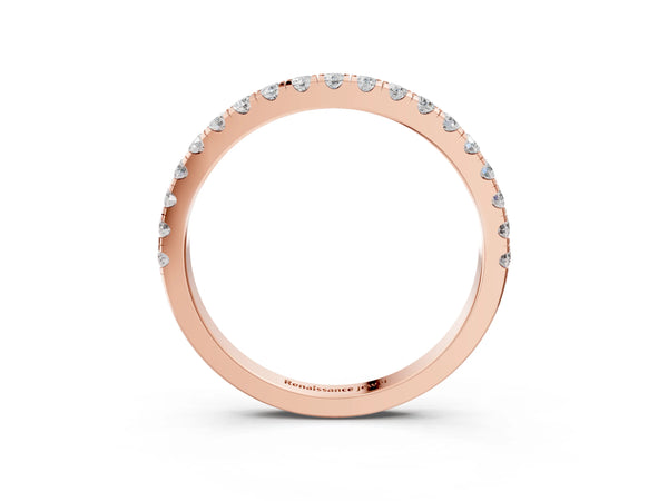 Rose gold Round Diamond Classic Half Eternity Band with Shared Prong Setting