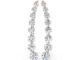 Rose gold Round Diamond Climber Earrings with Prong Setting on Curved Band_18
