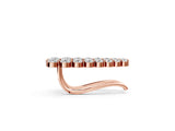 Rose gold Round Diamond Climber Earrings with Prong Setting on Curved Band_20