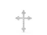 Rose gold Round Diamond Cluster Cross Pendant with Prong Setting_24