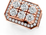 Rose gold Round Diamond Cluster Halo Mens Ring_1