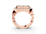 Rose gold Round Diamond Cluster Halo Mens Ring_3