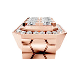 Rose gold Round Diamond Cluster Halo Mens Ring_5