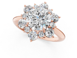 Rose gold Round Diamond Cluster Halo Ring with Solitaire Band and Four-Prong Setting_25