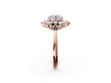 Rose gold Round Diamond Cluster Halo Ring with Solitaire Band and Four-Prong Setting_26