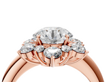 Rose gold Round Diamond Cluster Halo Ring with Solitaire Band and Four-Prong Setting_28