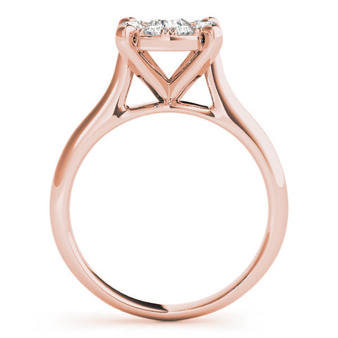 Rose gold Round Diamond Cluster Halo Solitaire with Four-Prong Setting 2