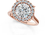 Rose gold Round Diamond Cluster Halo Solitaire with Four-Prong Setting_81