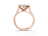 Rose gold Round Diamond Cluster Halo Solitaire with Four-Prong Setting_83
