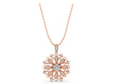 Rose gold Round Diamond Cluster Milgrain Pendant_5
