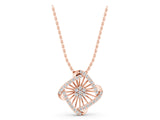 Rose gold Round Diamond Cluster Pendant with Prong Setting_5