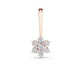 Rose gold Round Diamond Cluster Pendant with Six-Prong Setting_6
